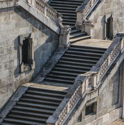 High angle view of palace steps