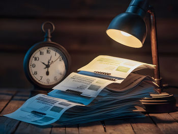 Close-up of book on table