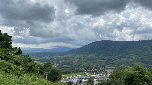 Scenic view of townscape against sky