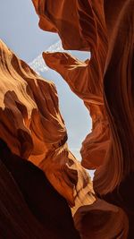 Low angle view of rock formations