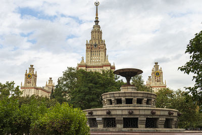 Low angle view of temple against sky