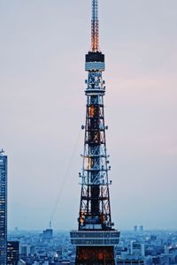 Communications tower in city