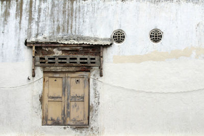 Closed door of old building