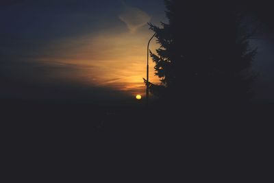 Silhouette tree against sky during sunset