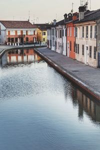 Canal amidst buildings in town