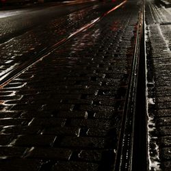 Railroad tracks on road