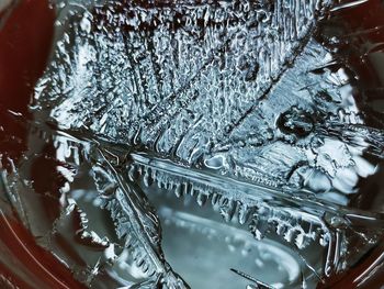 Close-up of frozen glass