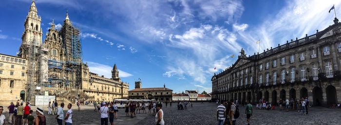 Low angle view of historical building against cloudy sky