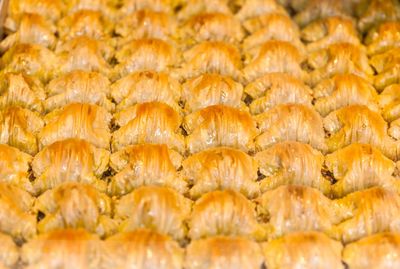 Full frame shot of yellow pumpkins
