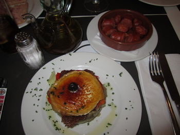 Close-up of food served in plate