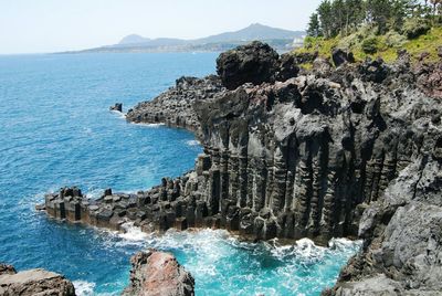 Scenic view of rocky mountains