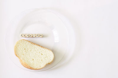 High angle view of breakfast in plate