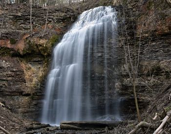Scenic view of waterfall