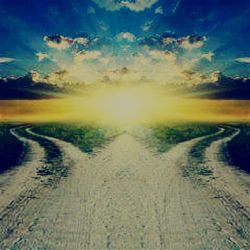 Scenic view of sea at sunset