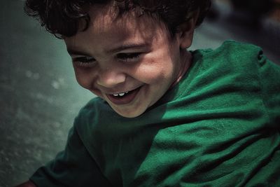 Close-up portrait of smiling boy