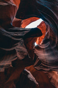 Low angle view of rock formation