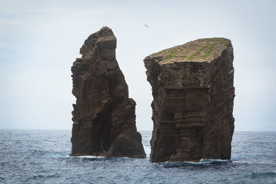 Rock formations by mosteiros village, sao miguel island, azores, portugal 