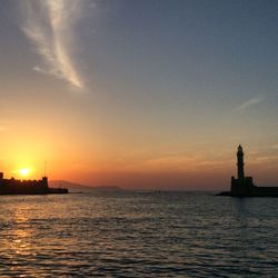 Scenic view of sea at sunset