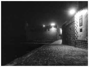 Illuminated street light at night