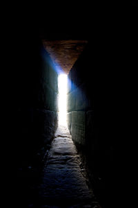 Illuminated lights in tunnel