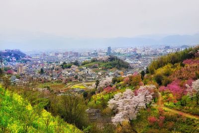 High angle view of city