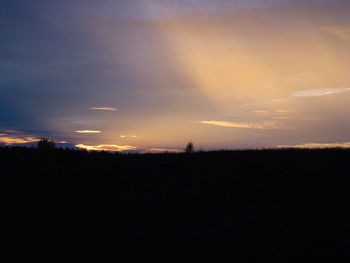 Silhouette of landscape at sunset