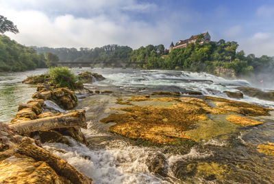 Rhine falls near shaffhausen by cloudy day, switzerland