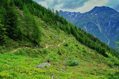 Scenic view of mountains against sky