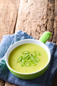 Close-up of soup in bowl