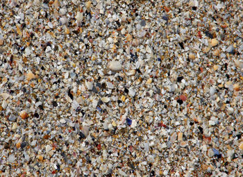 High angle view of stones on beach