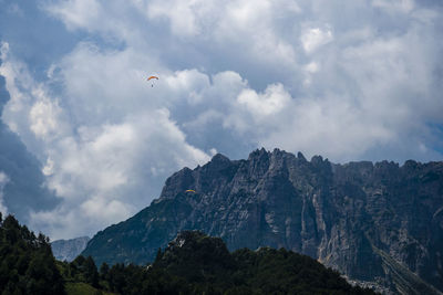 Scenic view of mountain range against sky