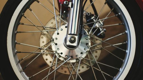 Close-up of bicycle wheel