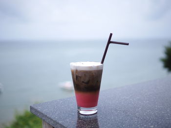 Close-up of coffee on glass against blurred background