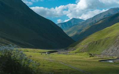 Scenic view of mountains against sky