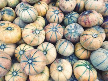 Full frame shot of pumpkins at market