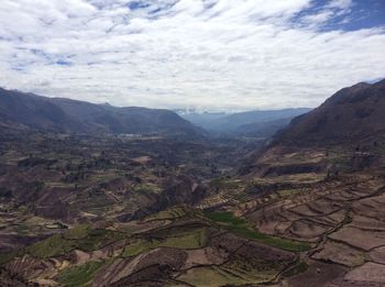 Aerial view of dramatic landscape