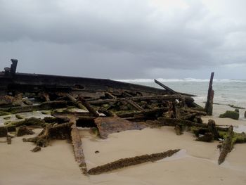 Scenic view of beach against sky