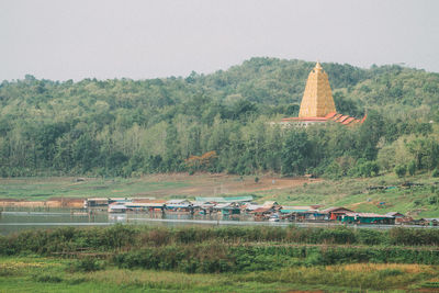 View of temple on landscape