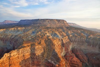 Scenic view of rock formations against sky