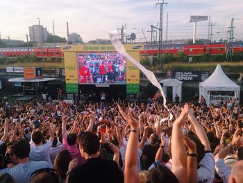 Group of people in stadium