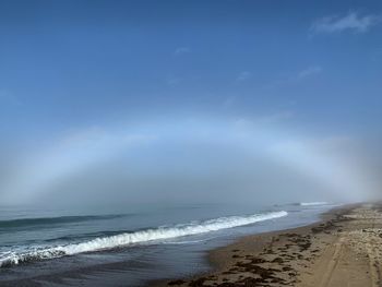 Scenic view of beach against sky