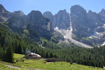 Scenic view of rocky mountains