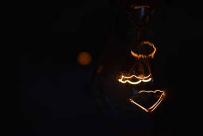 Close-up of light painting in the dark