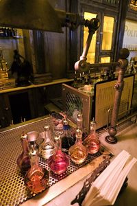 Bottles on table