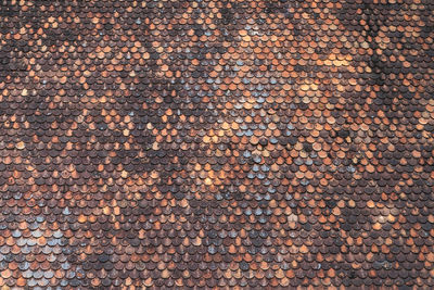 Old brown roof tile pattern background texture