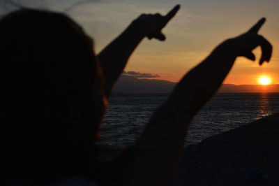View of sea at sunset
