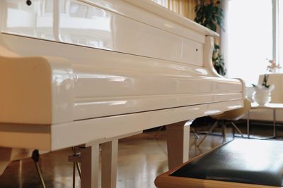 Close-up of piano at home