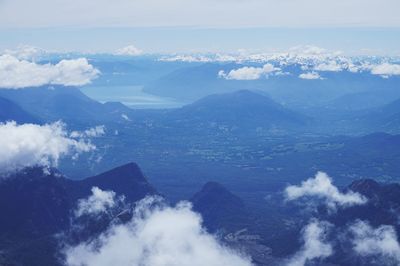 Aerial view of clouds against sky