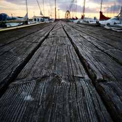 Close-up of wooden pier