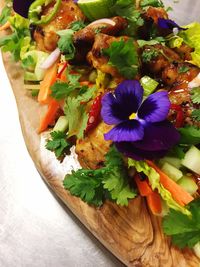 High angle view of salad in plate